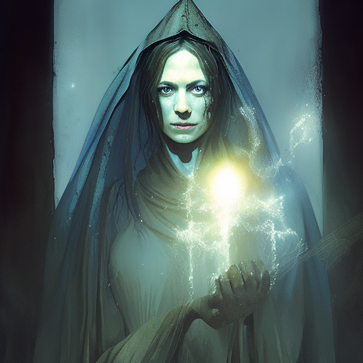 Portrait of Sister Eilidh, High Priestess of the Charred Chapel - Keeper of the Flame, Guardian of the Ashenbrook