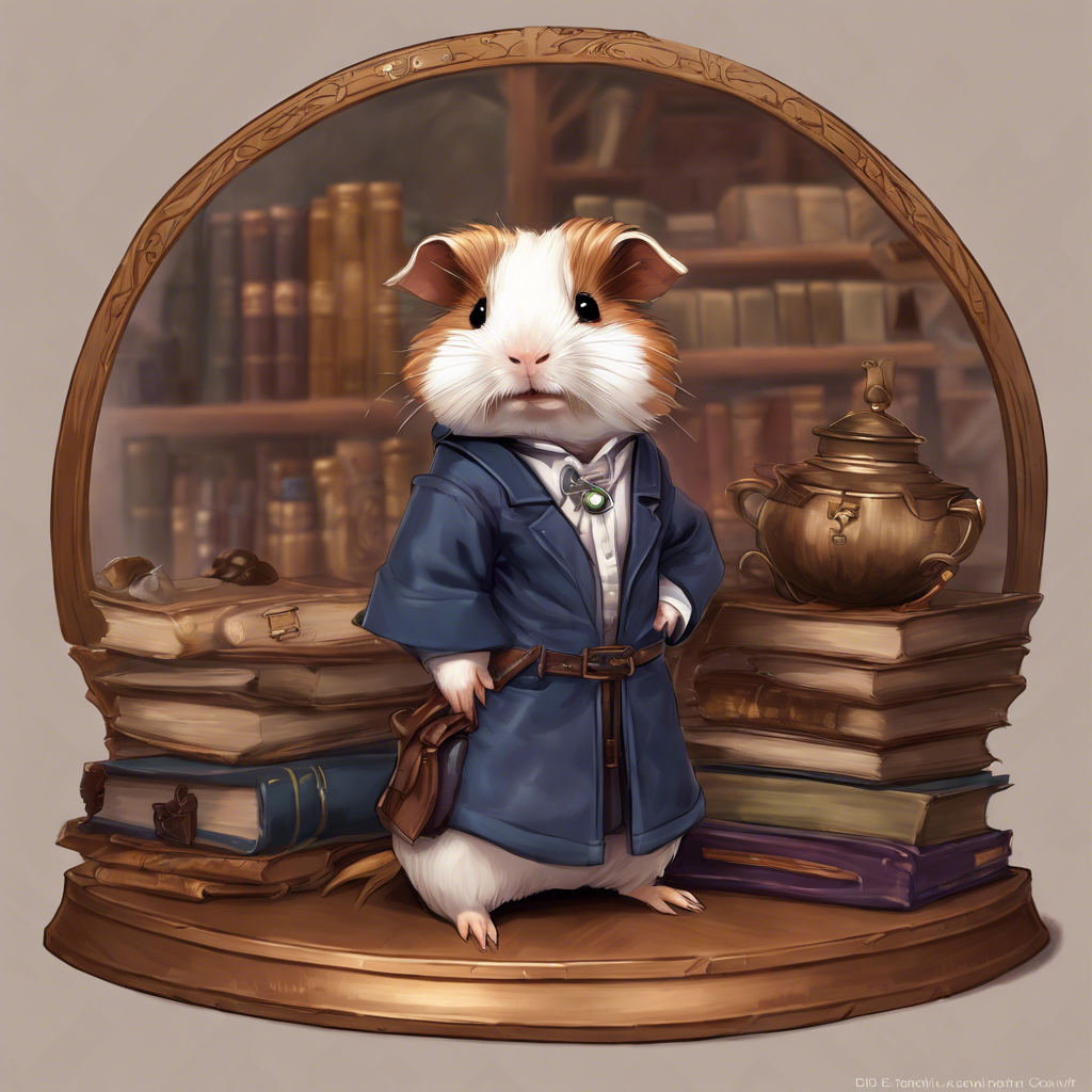 Portrait of Dr. Penelope Weaver - The dedicated and curious guinea pig scholar, known for her unquenchable thirst for knowledge.