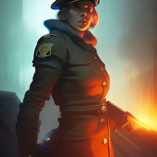 Portrait of Captain Lyra Steelheart - Captain of the City Guard, Defender of the Peace