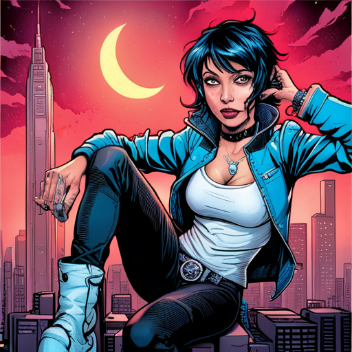 Luna Vega - A tech-savvy citizen navigating the cyberpunk world.