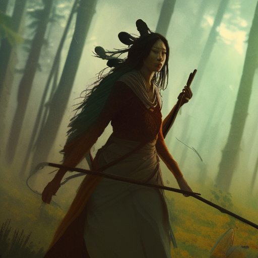 Portrait of Nara Windwhisperer - High Priestess of the Forest, Guardian of the Sacred Grove